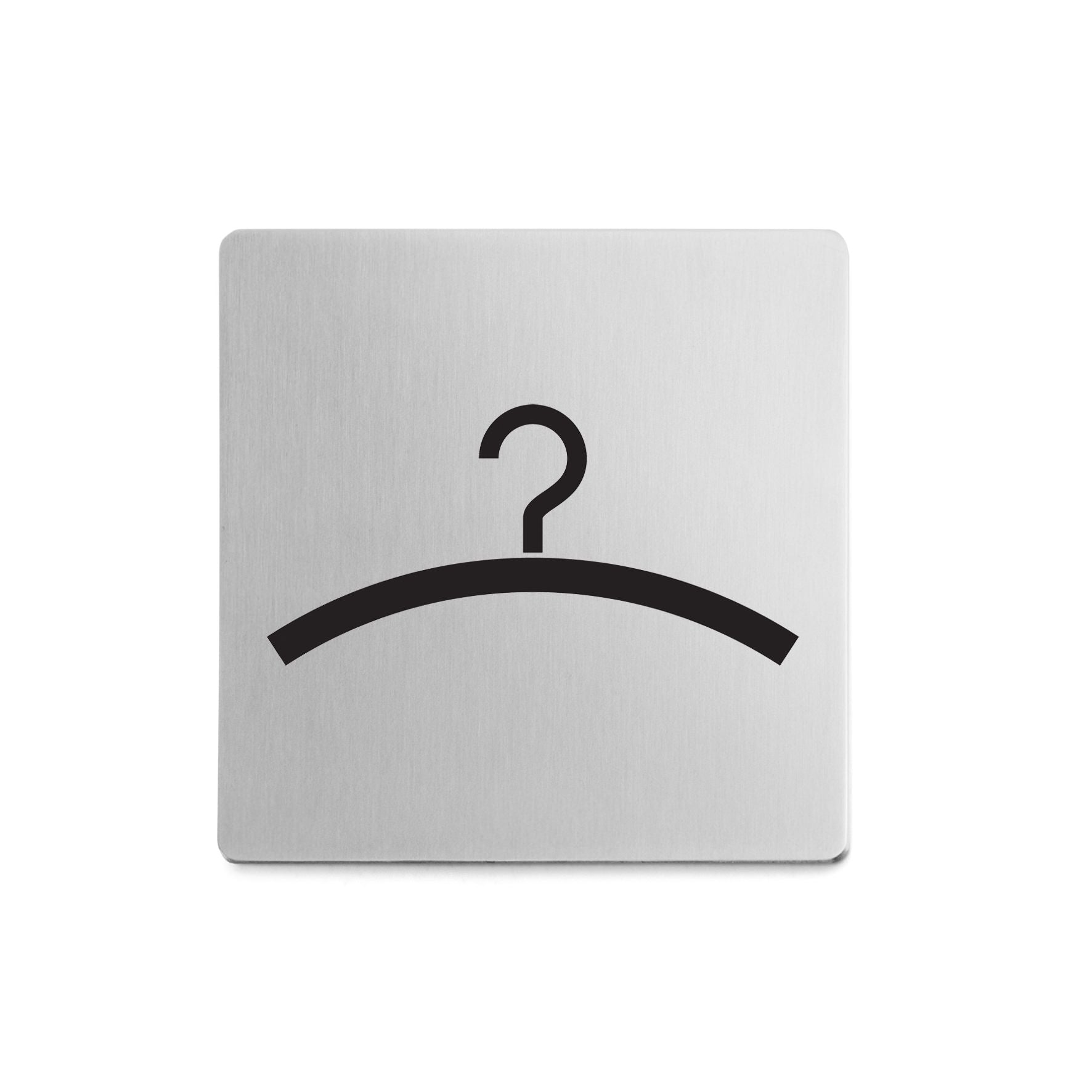 ピクトグラム｜50718 INDICI HL ドアプレート サインステッカー ドアシンボル 更衣室表示 シール接着 縦8cm 横8cm 18/10ステンレス製 ヘアライン仕上げ