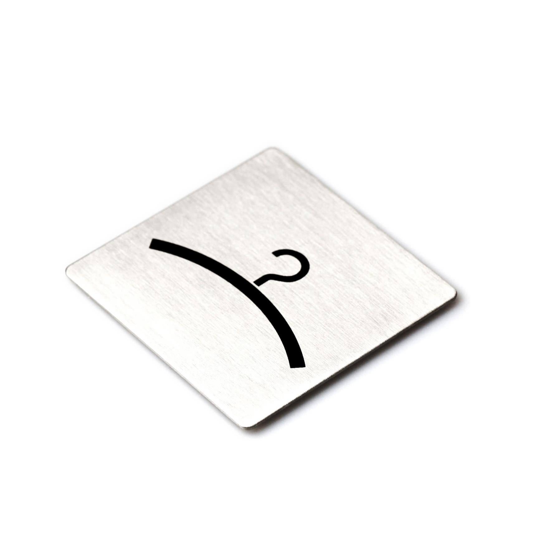 ピクトグラム｜50718 INDICI HL ドアプレート サインステッカー ドアシンボル 更衣室表示 シール接着 縦8cm 横8cm 18/10ステンレス製 ヘアライン仕上げ