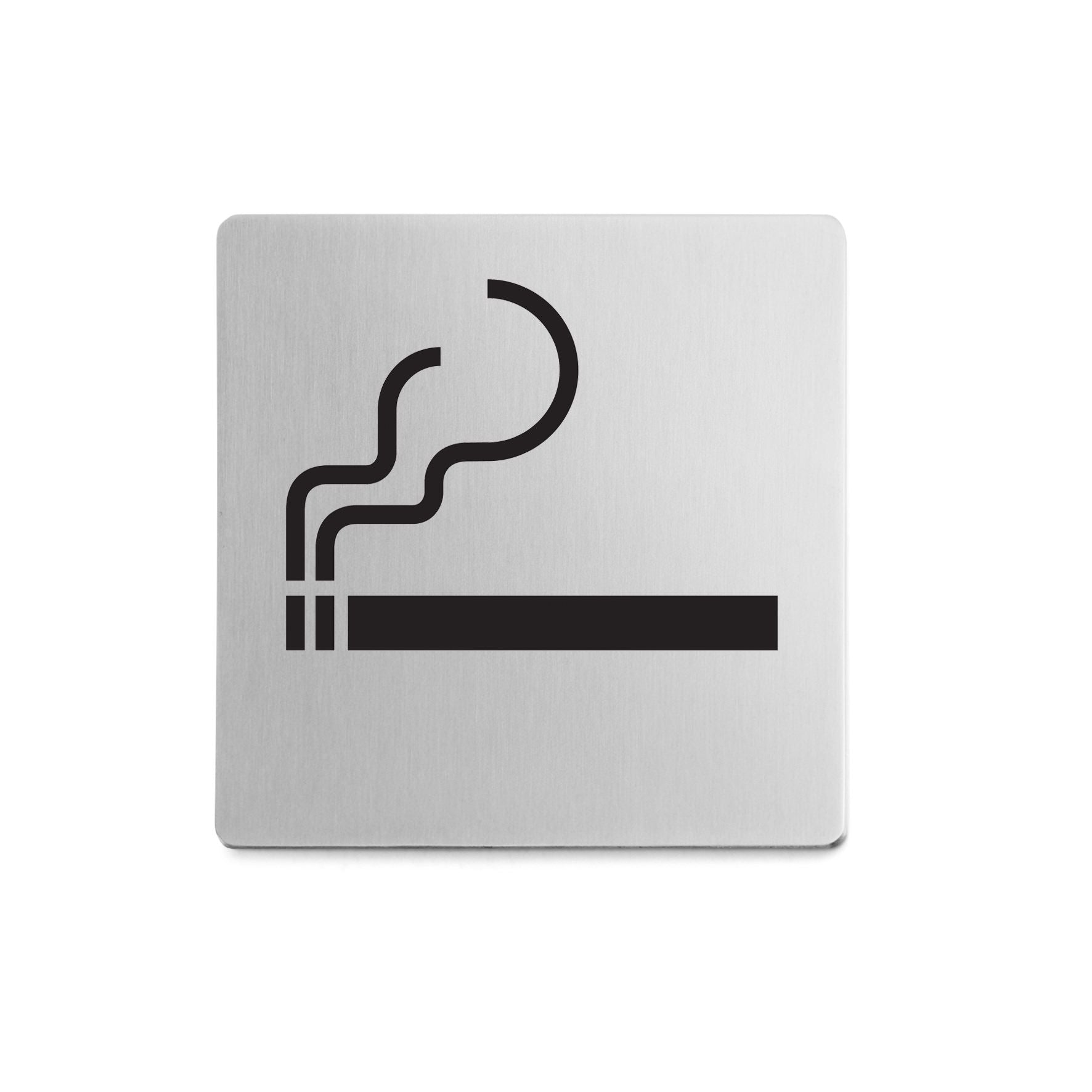 ピクトグラム｜50720 INDICI HL ドアプレート サインステッカー ドアシンボル 喫煙可 シール接着 縦8cm 横8cm 18/10ステンレス製 ヘアライン仕上げ