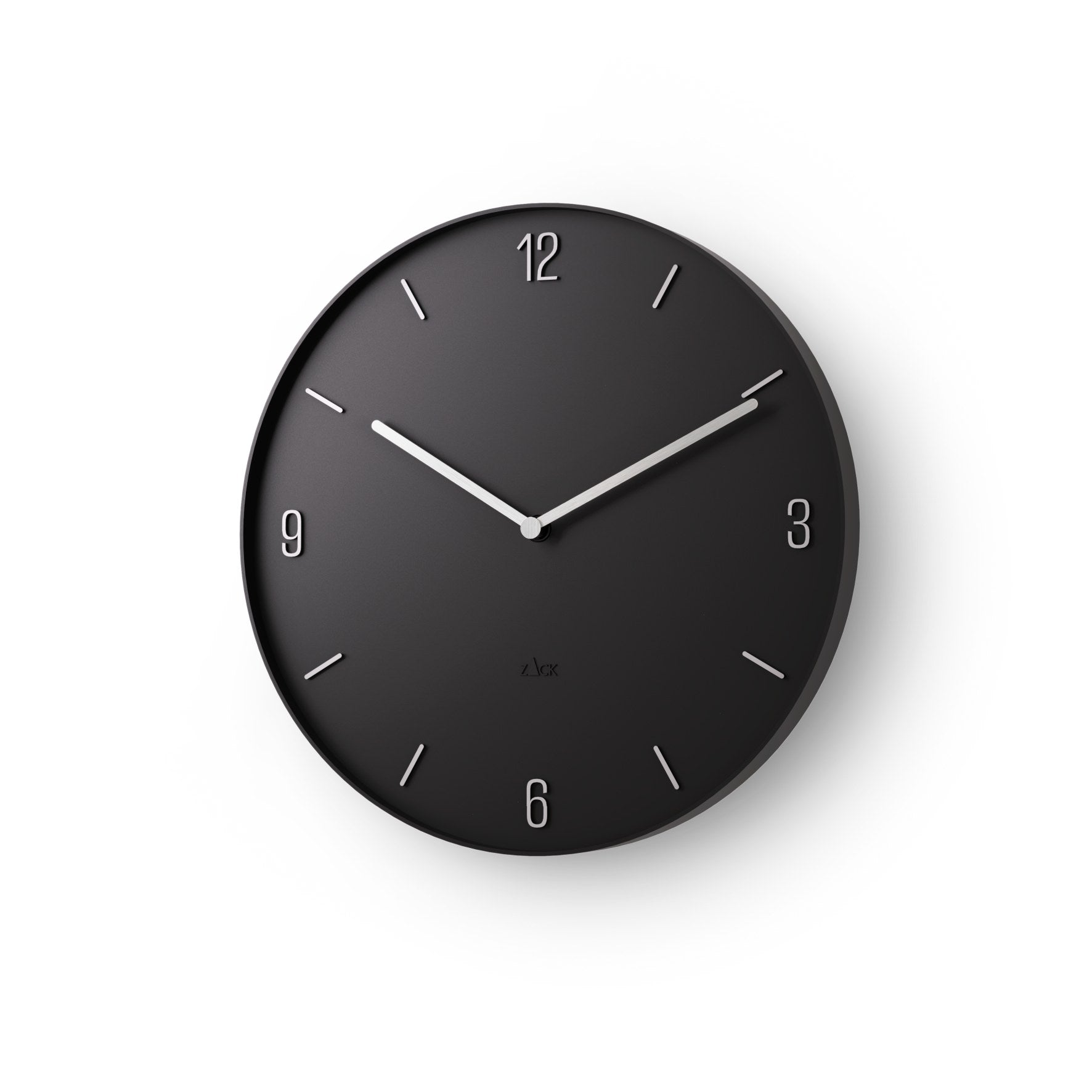 ウォールクロック ブラック｜60056 PREVO HL 壁掛け時計 ステップ式 直径30cm 厚み3.8cm 18/10ステンレス製 ABS樹脂製