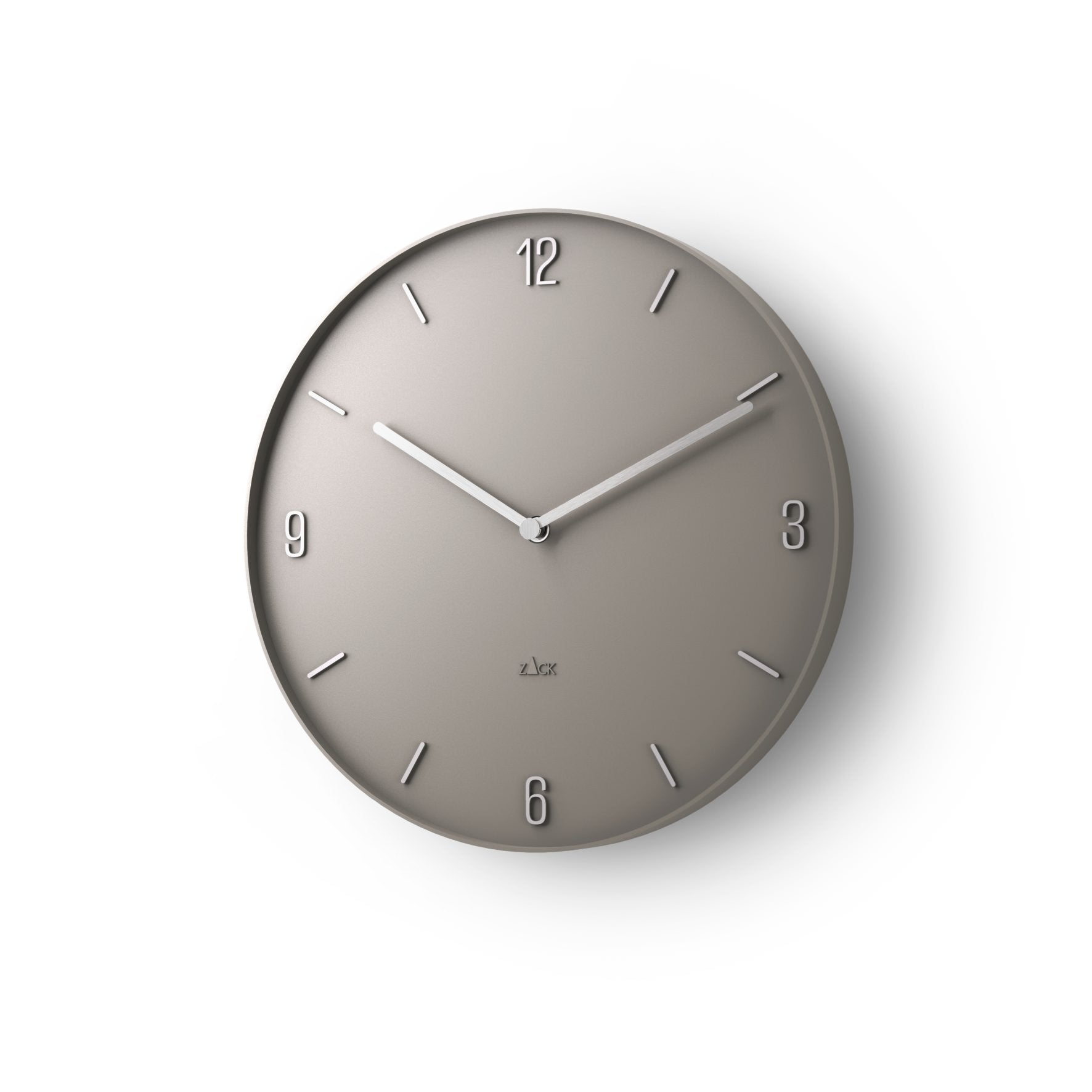 ウォールクロック グレー｜60057 PREVO HL 壁掛け時計 ステップ式 直径30cm 厚み3.8cm 18/10ステンレス製 ABS樹脂製