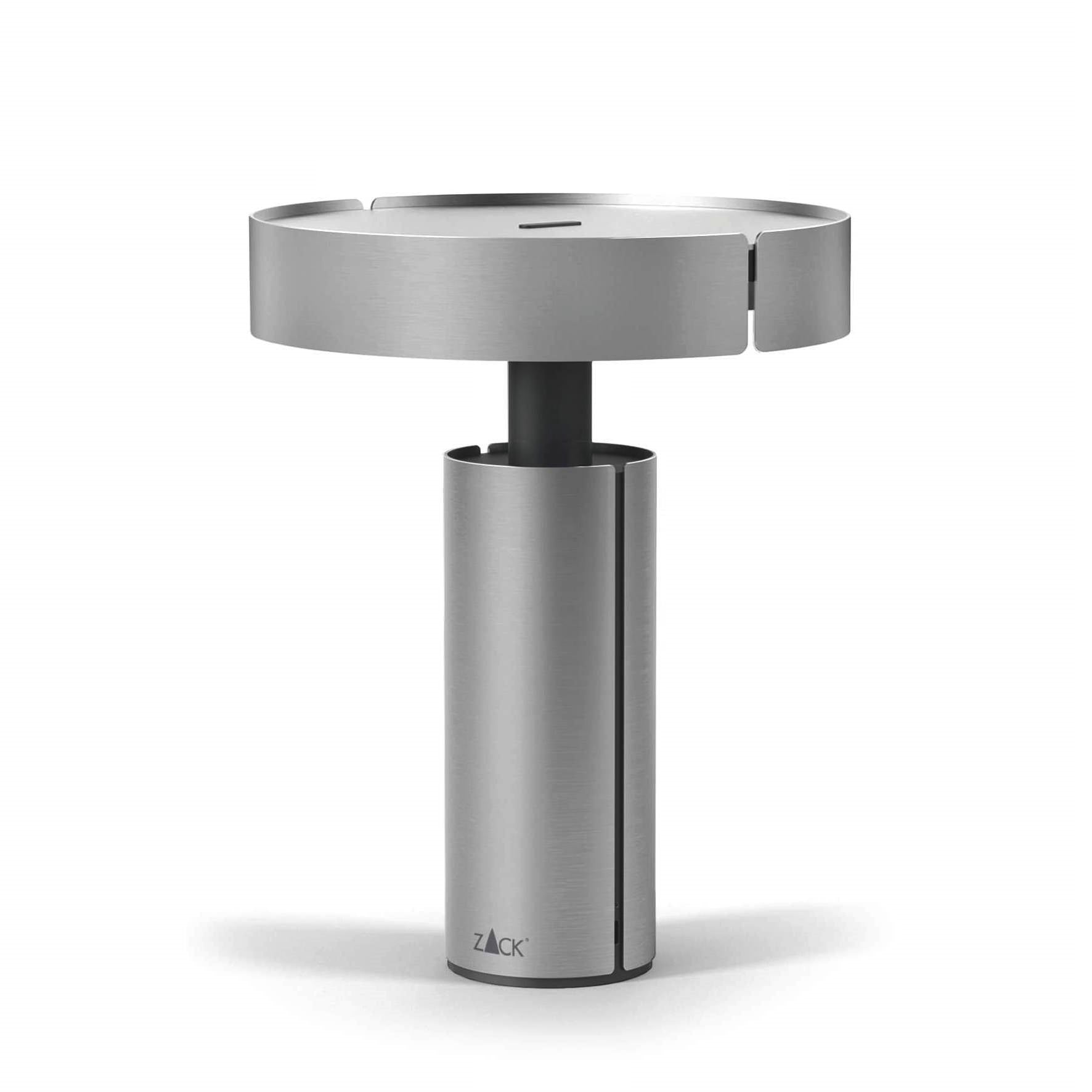 LEDテーブルライト｜60082 YARO HL USB充電式(Type-C) ベッドサイドライト デスクライト 直径20.5cm 高さ26cm スタンド底部直径7cm 1.4kg 18/10ステンレス製 ヘアライン仕上げ