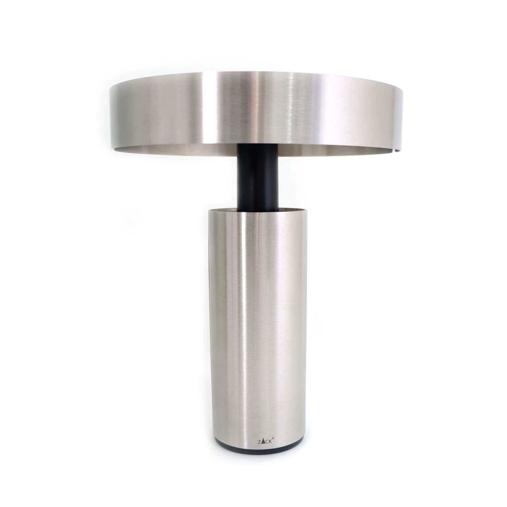 LEDテーブルライト｜60082 YARO HL USB充電式(Type-C) ベッドサイドライト デスクライト 直径20.5cm 高さ26cm スタンド底部直径7cm 1.4kg 18/10ステンレス製 ヘアライン仕上げ