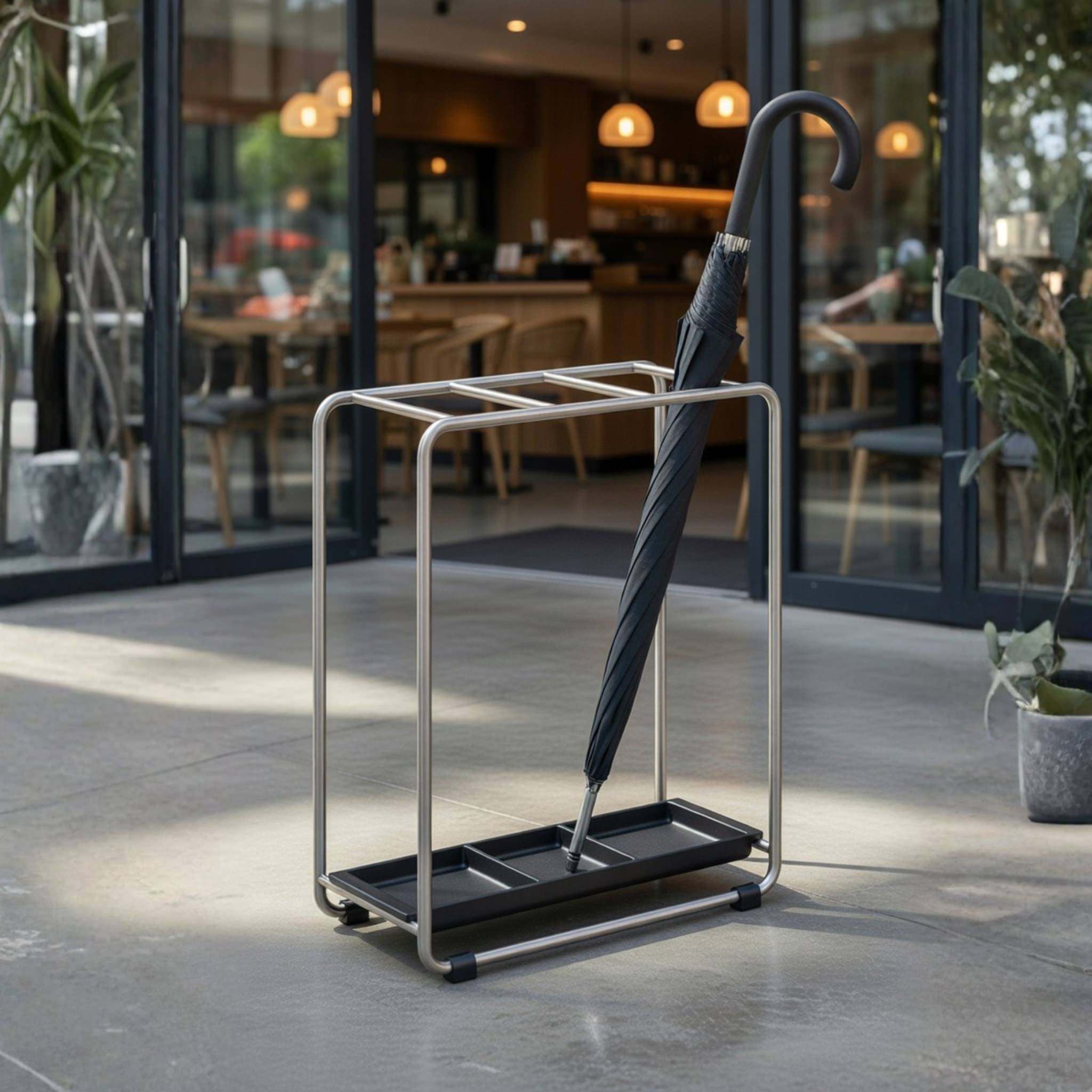 アンブレラスタンド｜ZACK 50731 MECOR HL 傘立 傘たて 傘入れ 高さ50cm 幅41cm 奥行き19.3cm 18/10ステンレス製 ヘアライン仕上げ 06