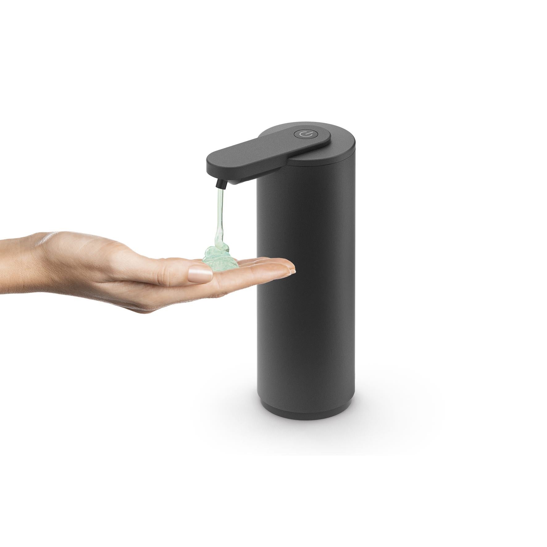 センサーリキッドディスペンサー｜40544 TERVO MB 液体ソープディスペンサー 充電式 置き型 高さ18.8cm 直径6.3cm 容量200ml 18/10ステンレス製 マットブラック